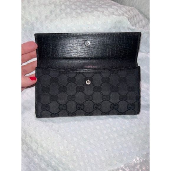 EUC GUCCI Jackie Signature GG Continental Wallet in Black - Picture 9 of 12